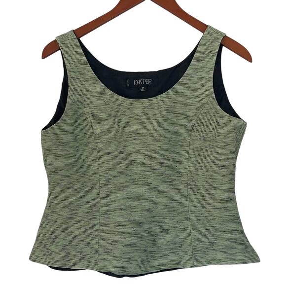 Green/Black Silk Blend Cropped Tank/Sleeveless Blouse/Top, Size 8P - Picture 1 of 14